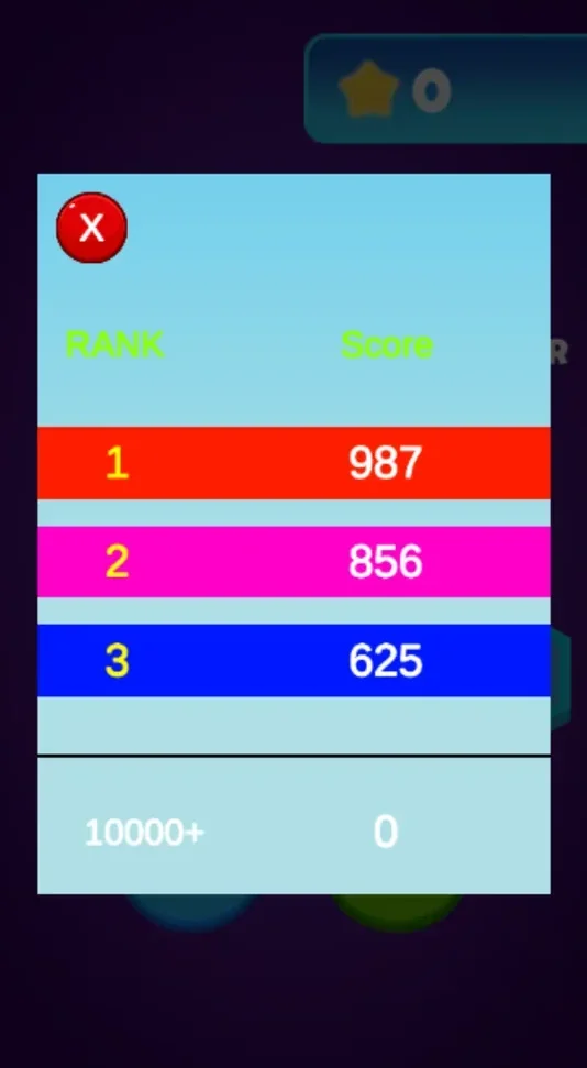 Pixel Runner ranking screen showing rank and score