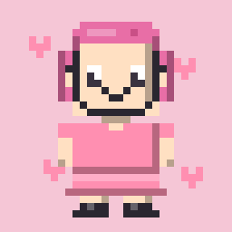 Bow Sweetie pixel character with round face and twin tails