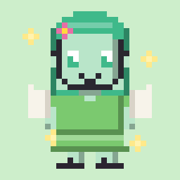 Forest Fairy pixel character with an oval body and wings