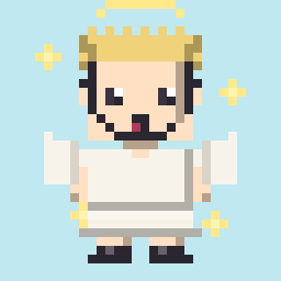 Little Angel pixel character with a heart-shaped face and halo